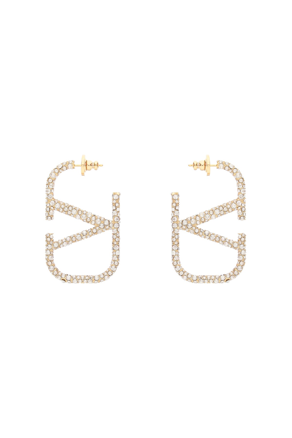 Valentino Garavani Crystal V Hoop Earrings image 0