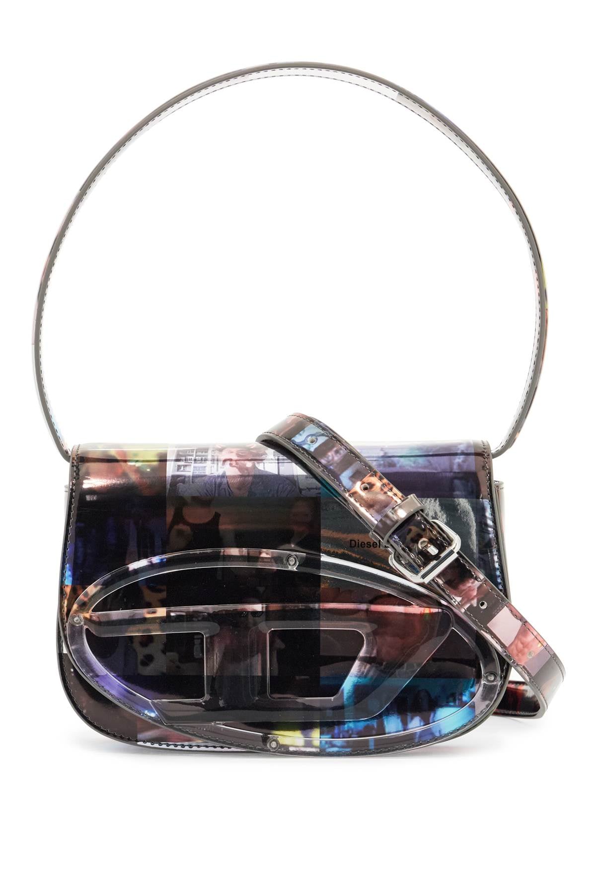 Diesel 1DR Glossy Shoulder Bag with Transparent Oval D Plaque image 0