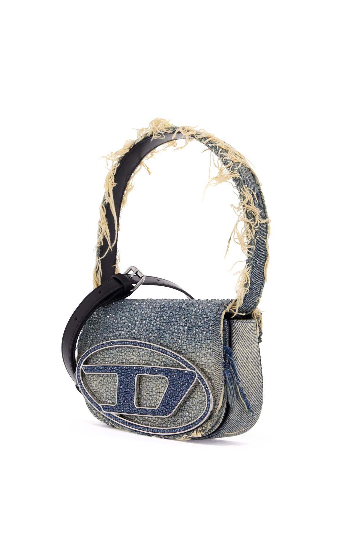 Diesel 1dr denim and crystal shoulder bag image 2