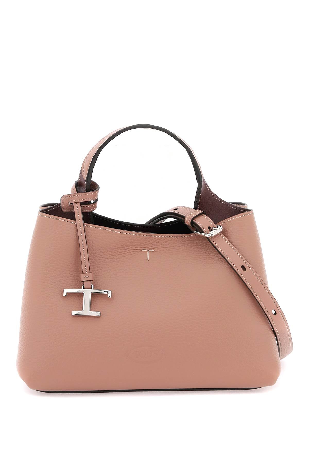 Tod'S Grained Leather Handbag with Timeless T Detail image 0