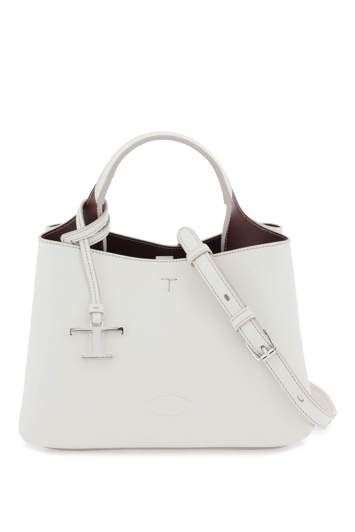 Tod'S Grained Leather Handbag with Timeless T Detail image 0