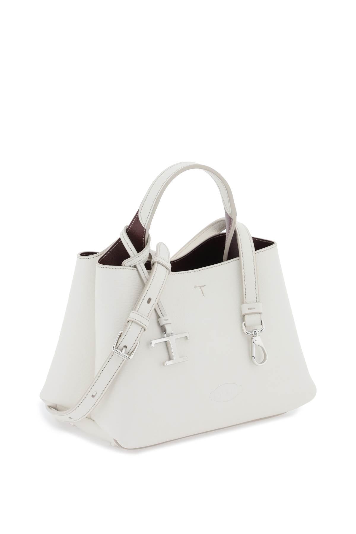 Tod'S Grained Leather Handbag with Timeless T Detail image 2