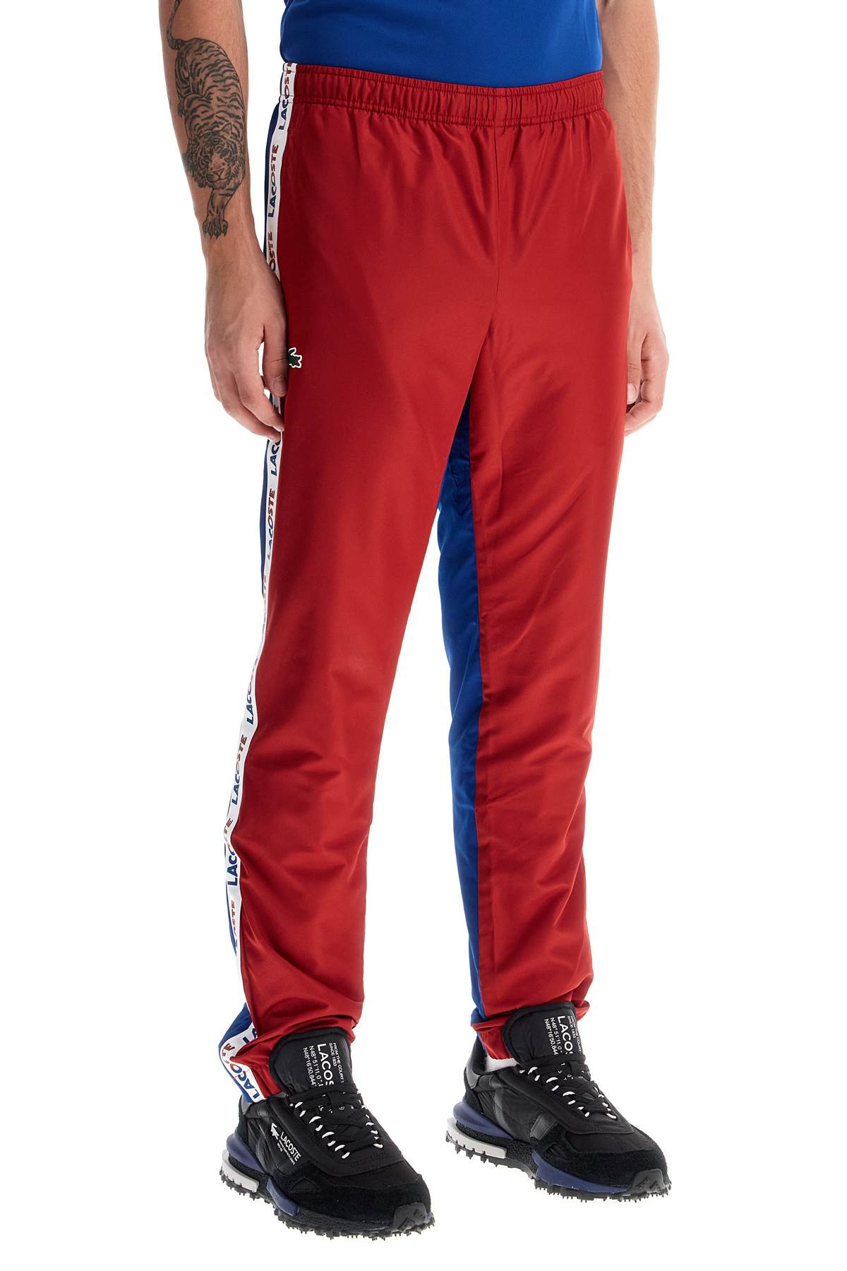 Lacoste Recycled Taffeta Joggers with Color Block Design image 1