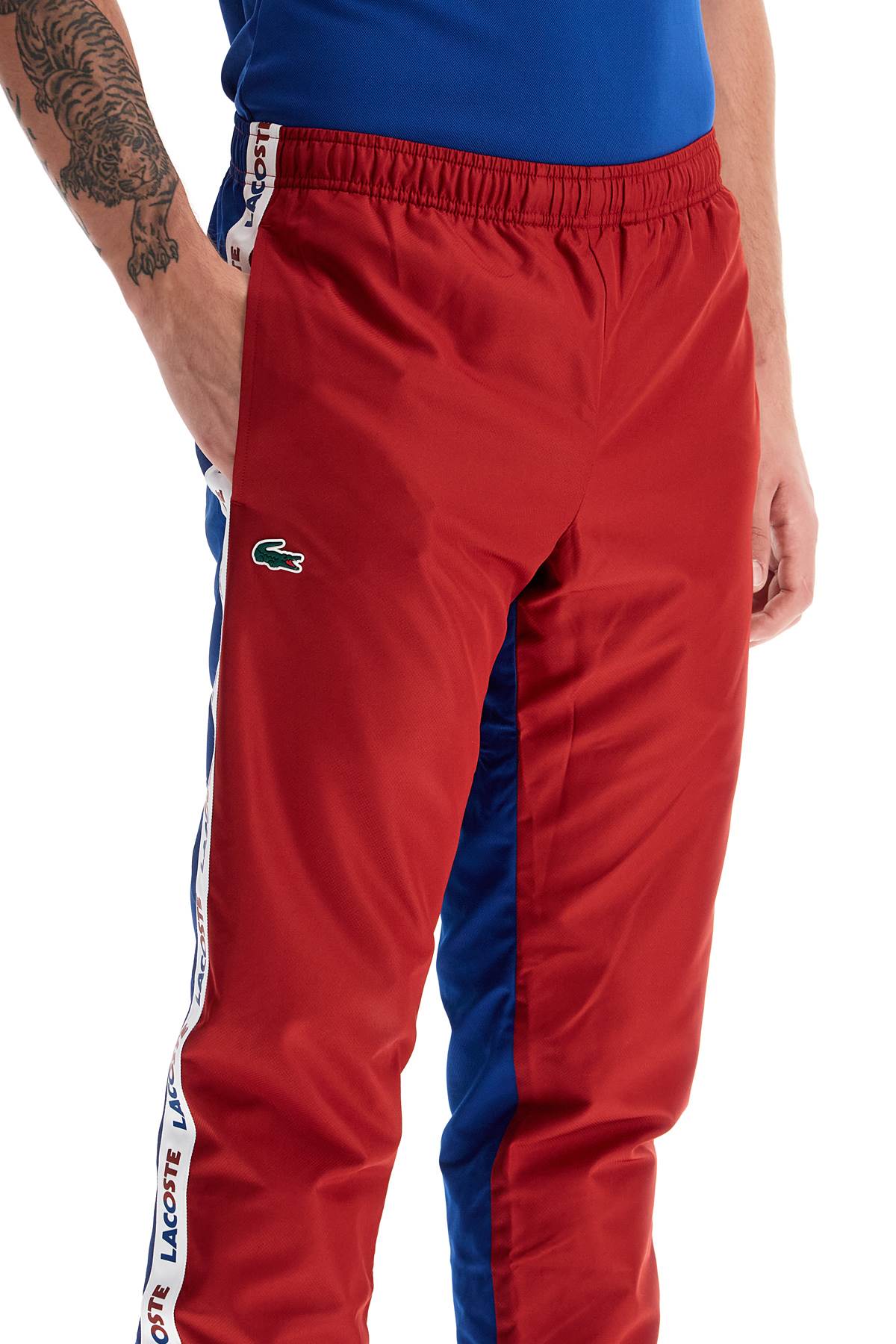 Lacoste Recycled Taffeta Joggers with Color Block Design image 3