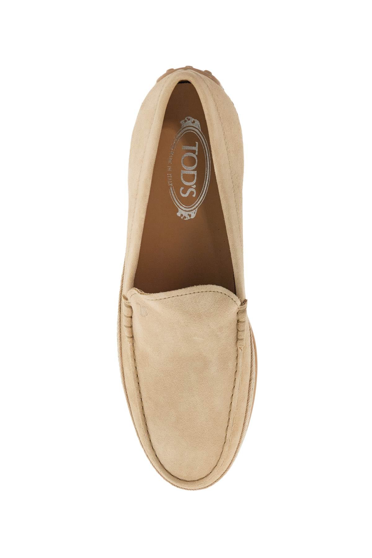 Tod'S beige woven leather slip-on loafers with rubber sole image 1