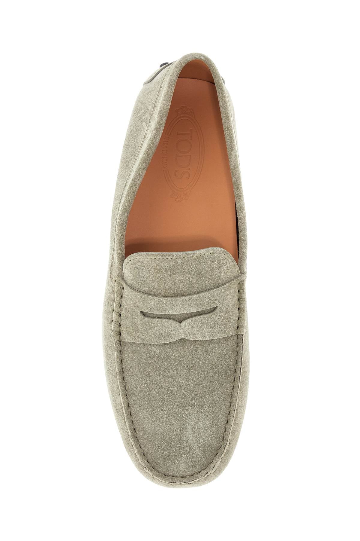 Tod'S beige suede driving moccasin for men with rubber sole image 1