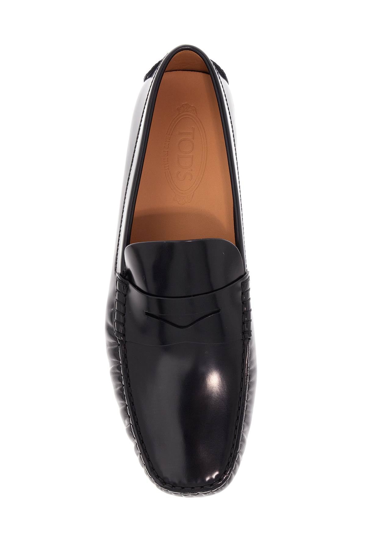 Tod'S men's black calfskin loafers with elegant insert and rubber sole image 1