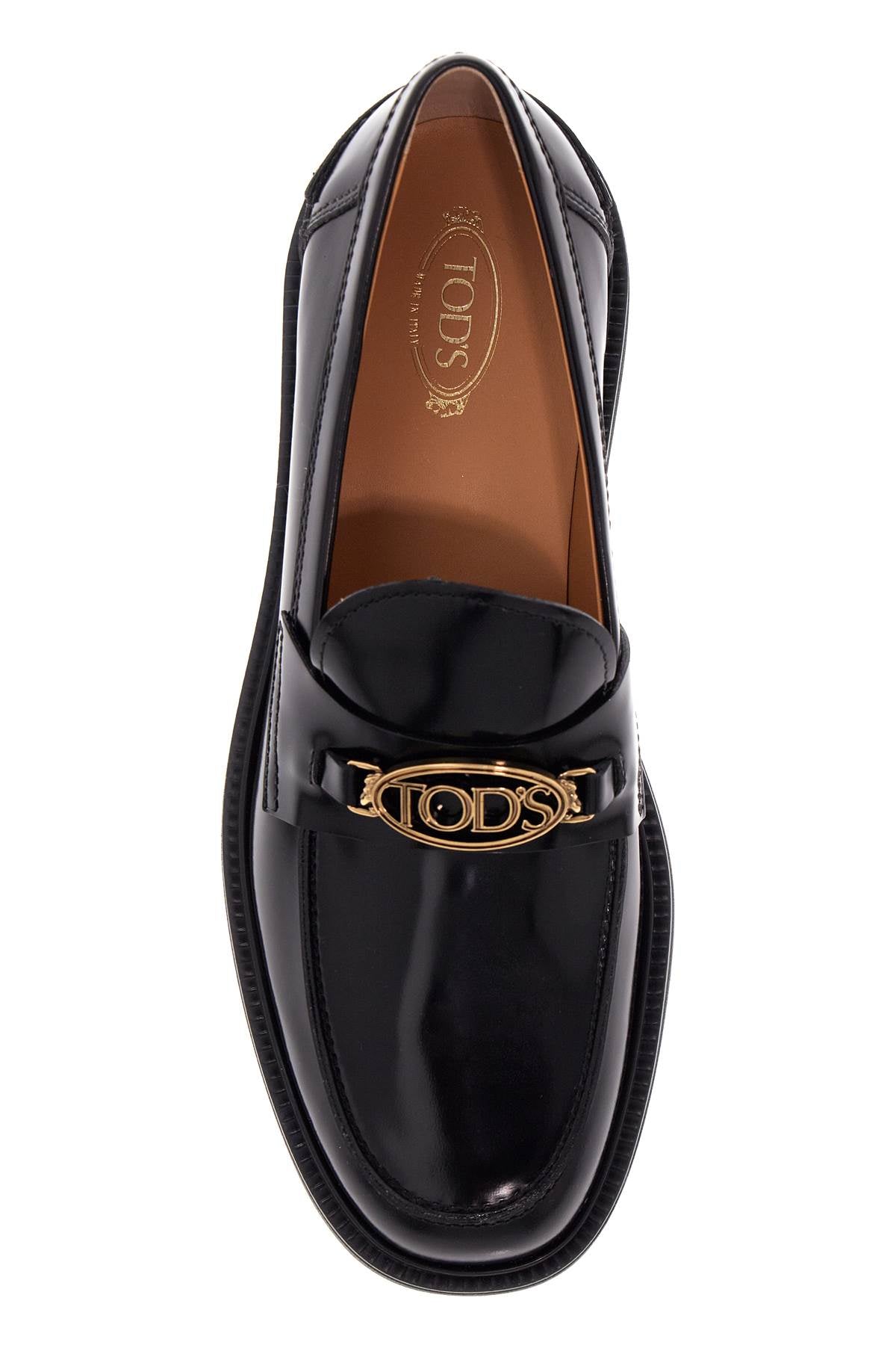 Tod'S metal logo loafers with metal detailing image 1