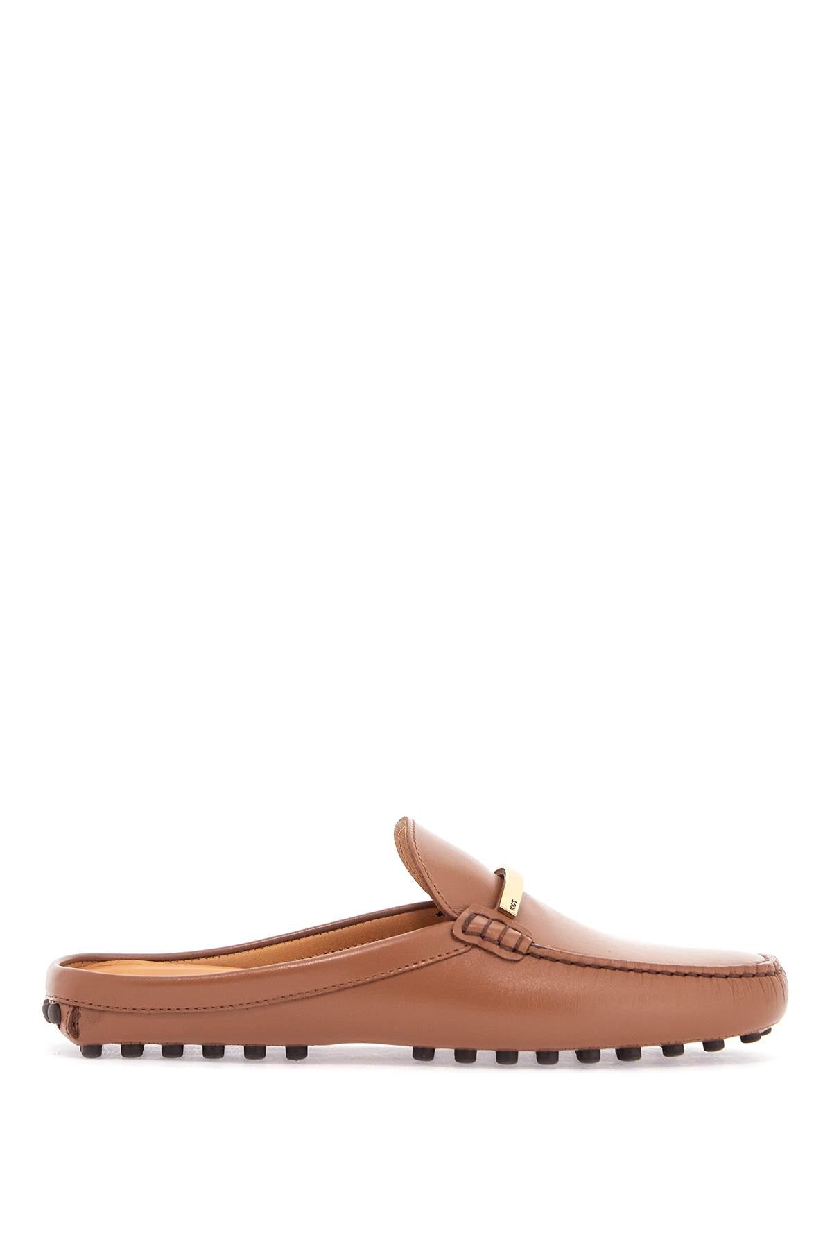 Tod'S dark brown calfskin slip-on with metal detail image 0