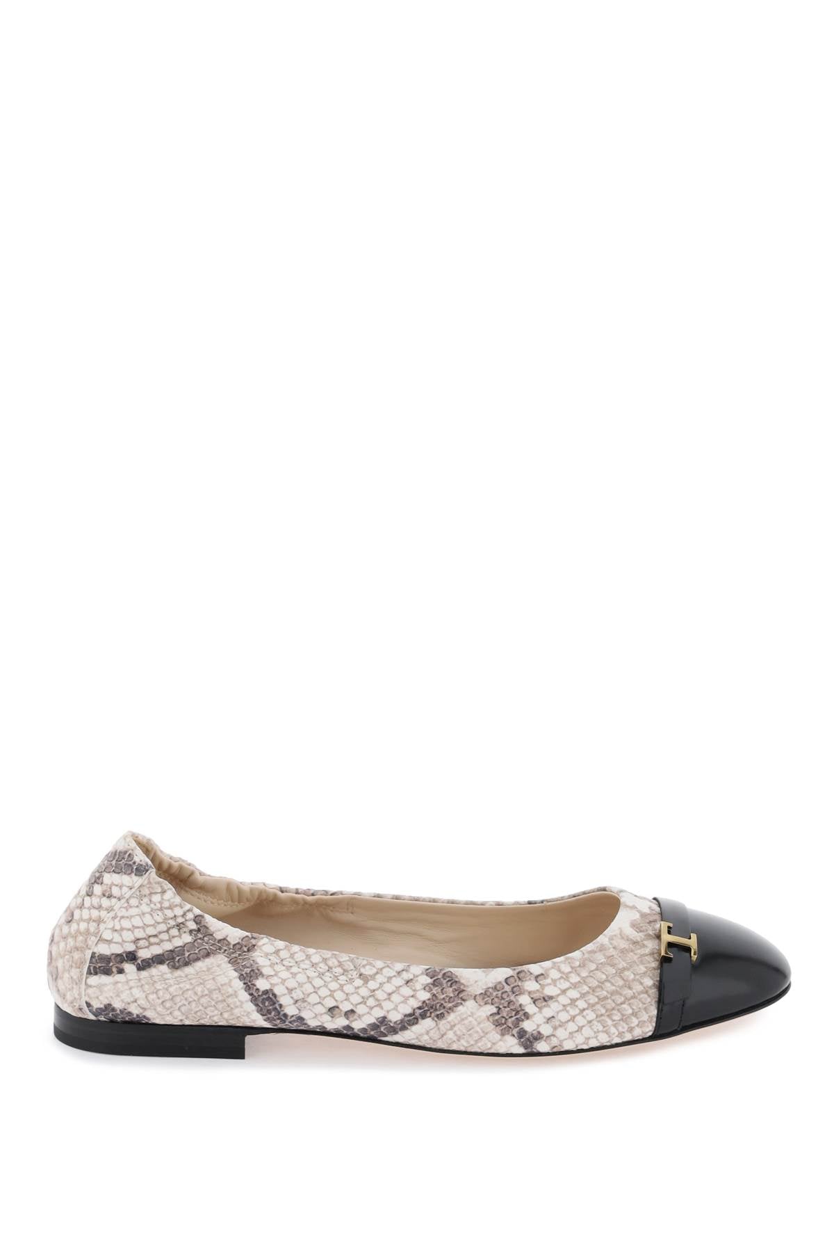 Tod'S snake-printed leather ballet flats image 0